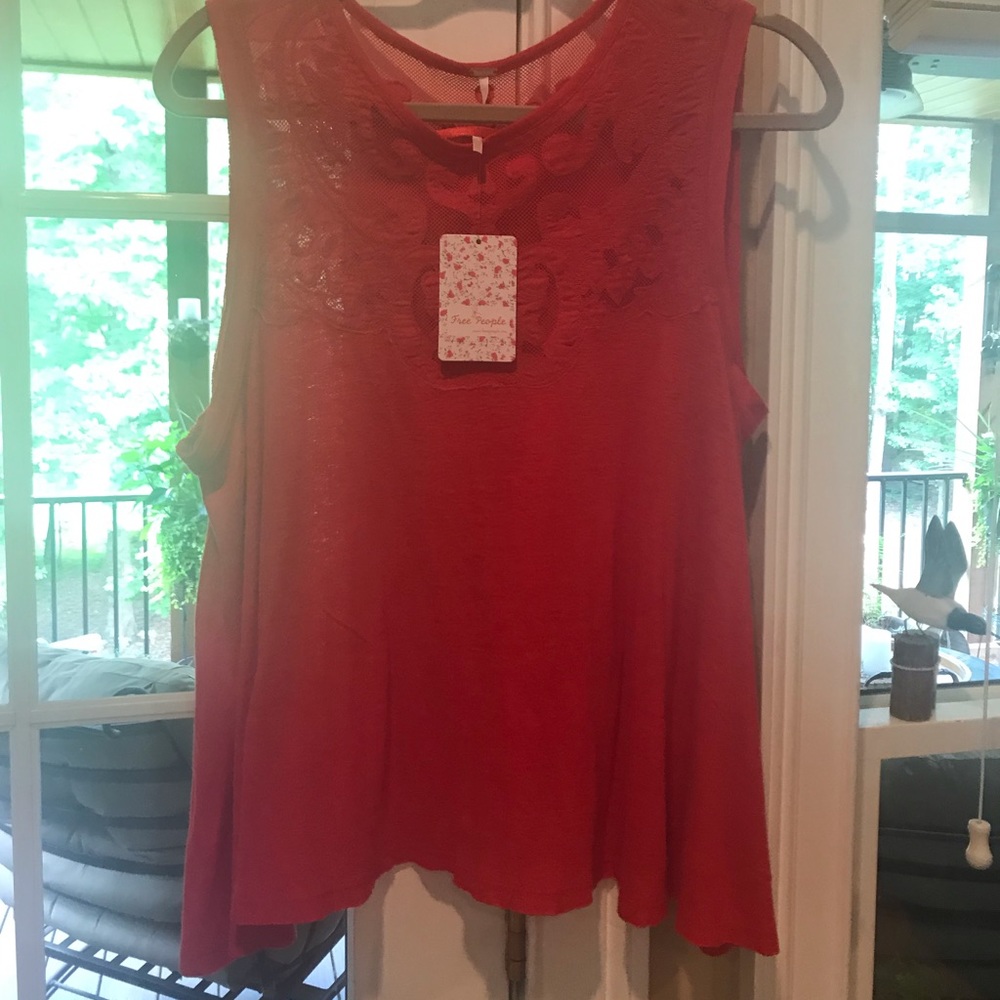 🐳 Free People Red Top! XS NWT